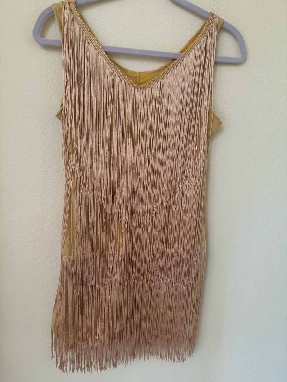 Flapper Fringe Roaring 20's Dress Halloween Costume Gold Size Medium